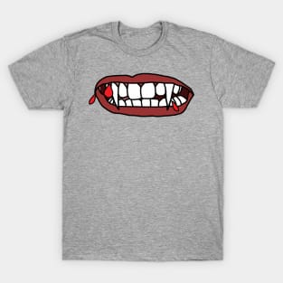 Vampire Mouth with Drops of Blood T-Shirt